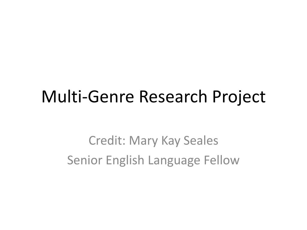 multi genre research project