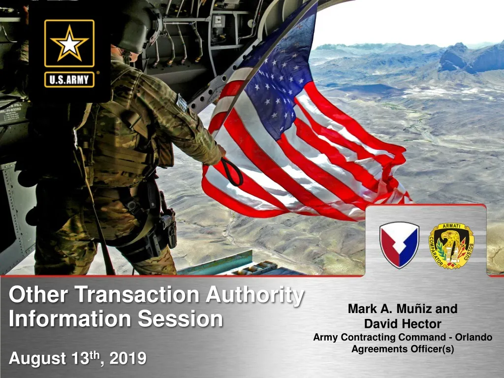other transaction authority information session august 13 th 2019
