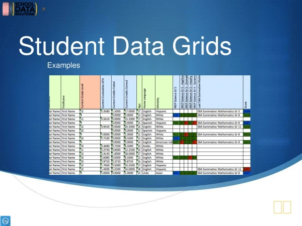 Student Data Grids