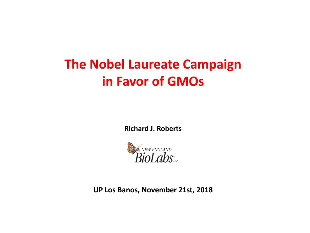 the nobel laureate campaign in favor of gmos