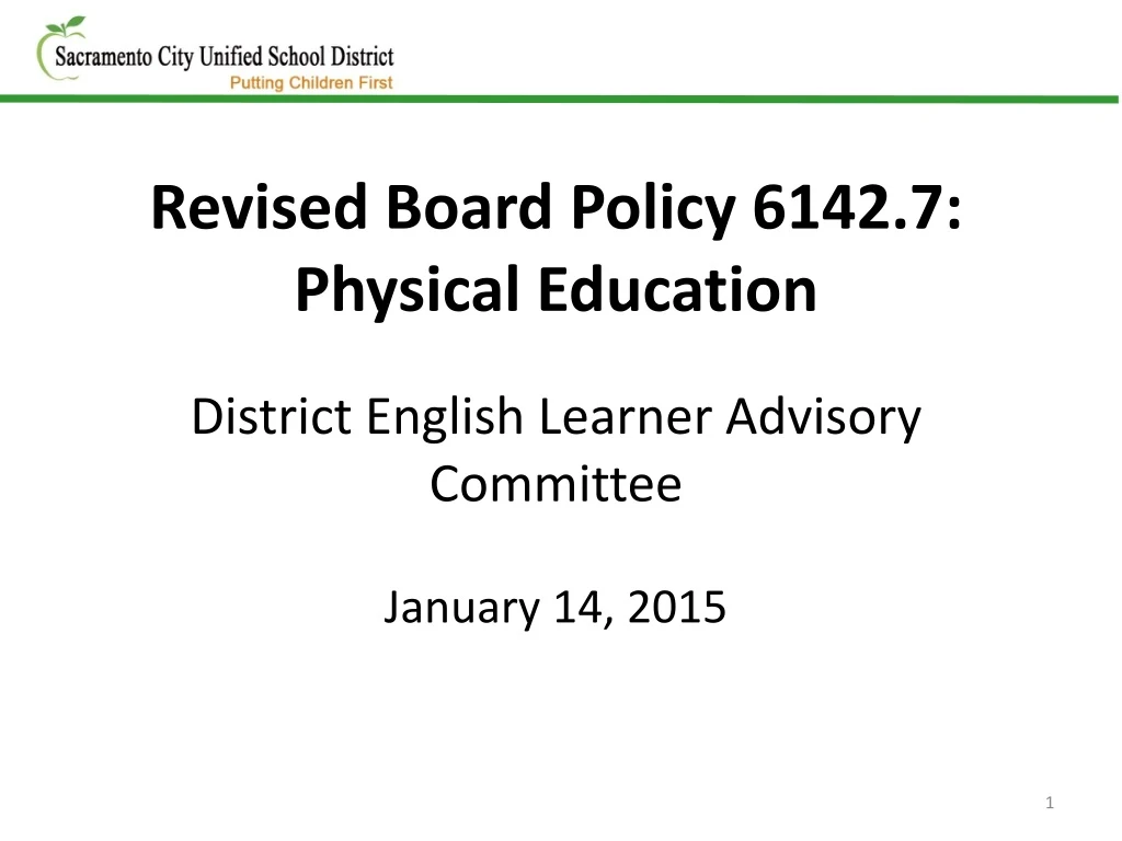 revised board policy 6142 7 physical education