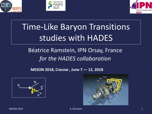 Time-Like Baryon Transitions studies with HADES