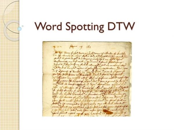 Word Spotting DTW