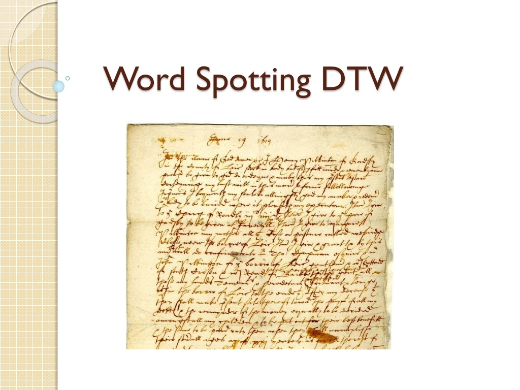 word spotting dtw