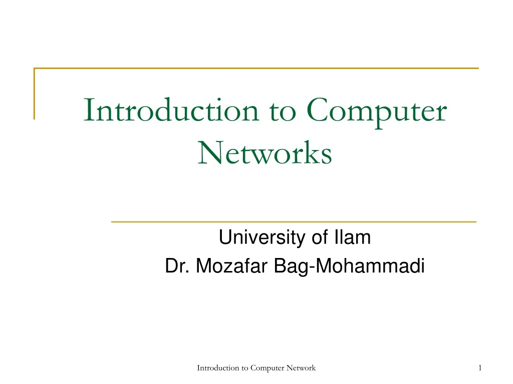 introduction to computer networks