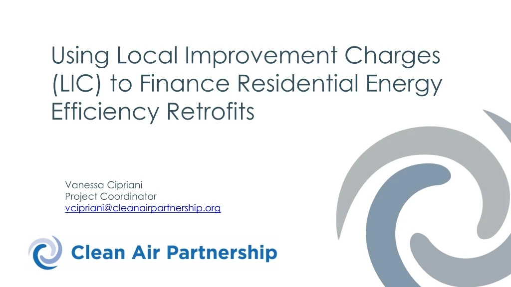 using local improvement charges lic to finance residential energy efficiency retrofits