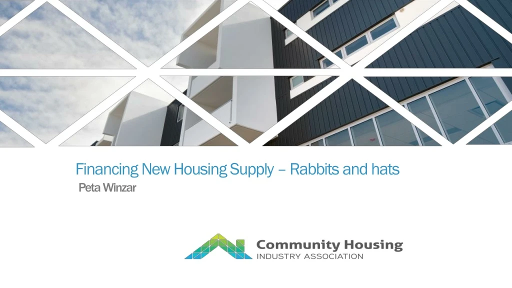 financing new housing supply rabbits and hats