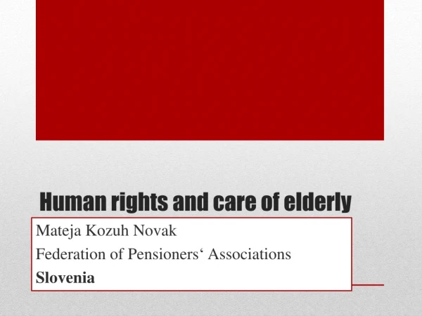 Human rights and care of elderly