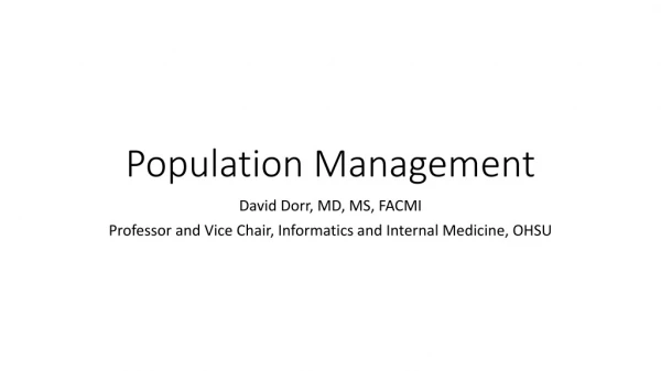 Population Management