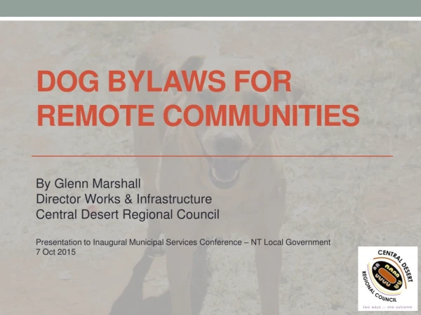 Dog Bylaws for Remote Communities