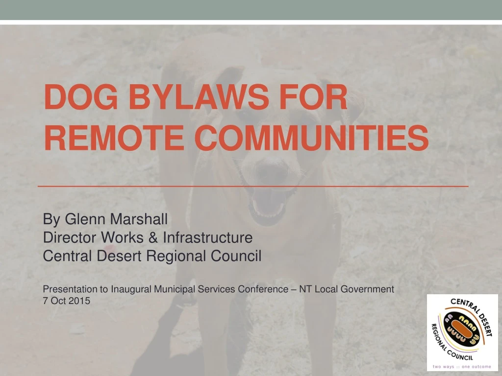 dog bylaws for remote communities