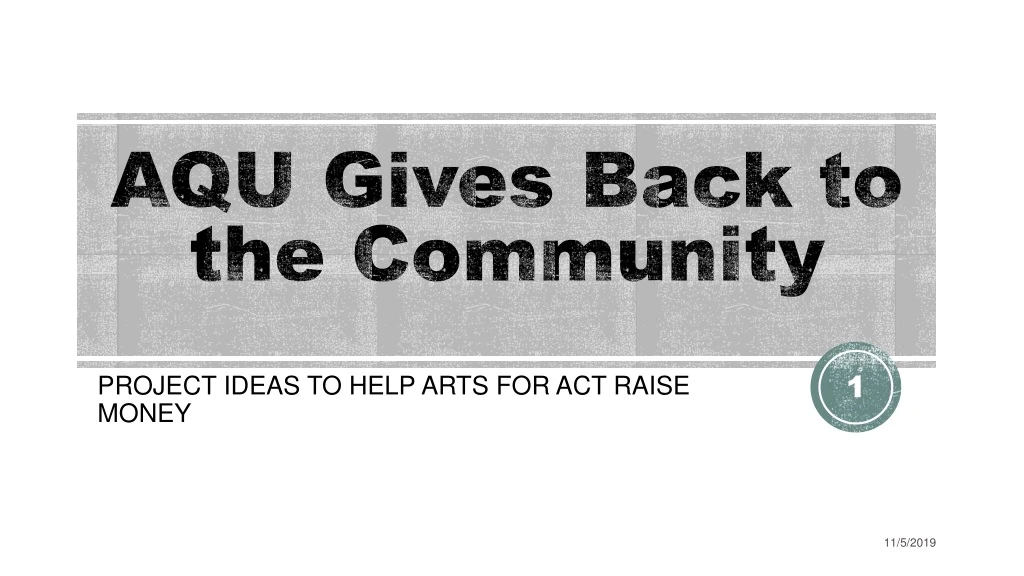 aqu gives back to the community