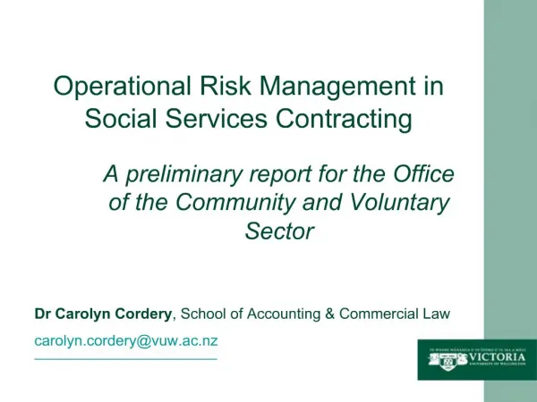 Operational Risk Management in Social Services Contracting