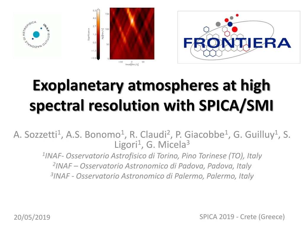 e xoplanetary atmospheres at high spectral resolution with spica smi