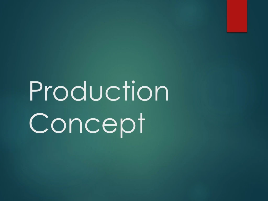 production concept