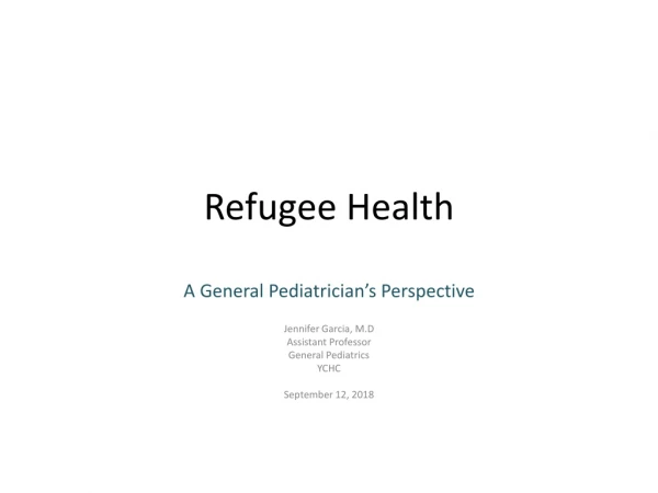 Refugee Health