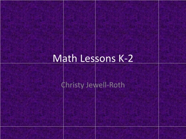 Math Lessons K-2