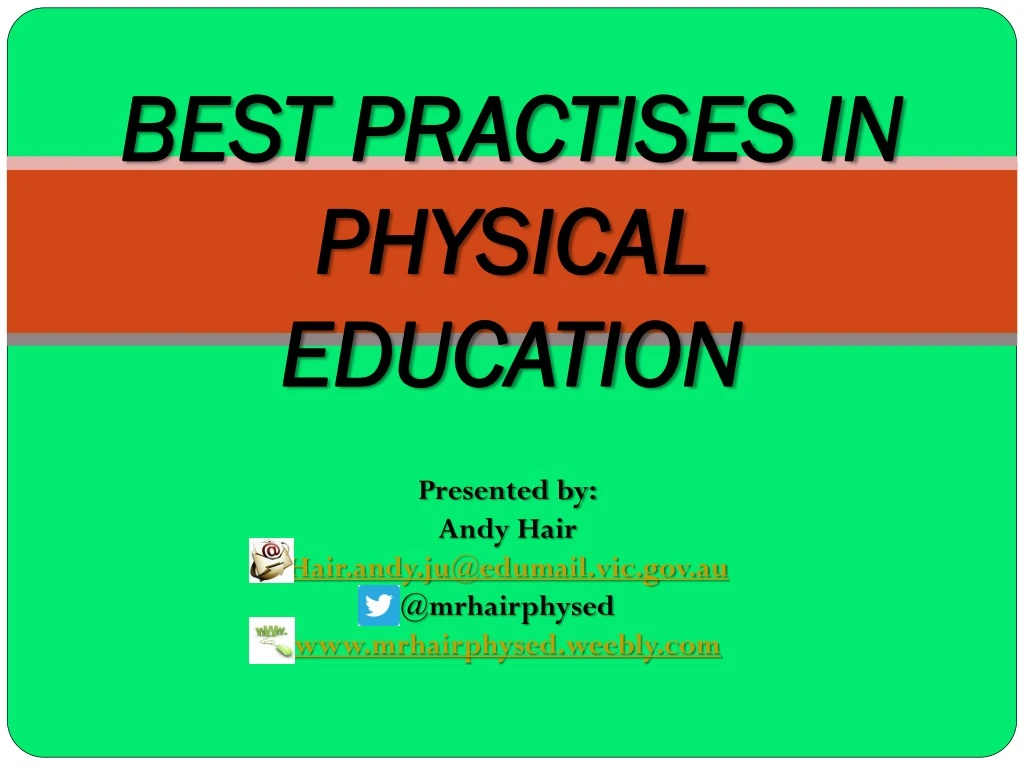 best practises in physical education