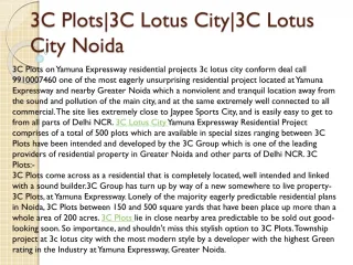 3C Plots,3C Lotus City,3C Lotus City Noida