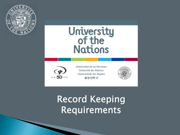 Record Keeping Requirements
