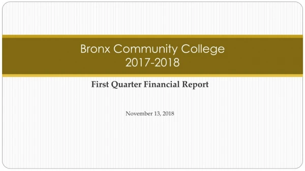 Bronx Community College 2017-2018