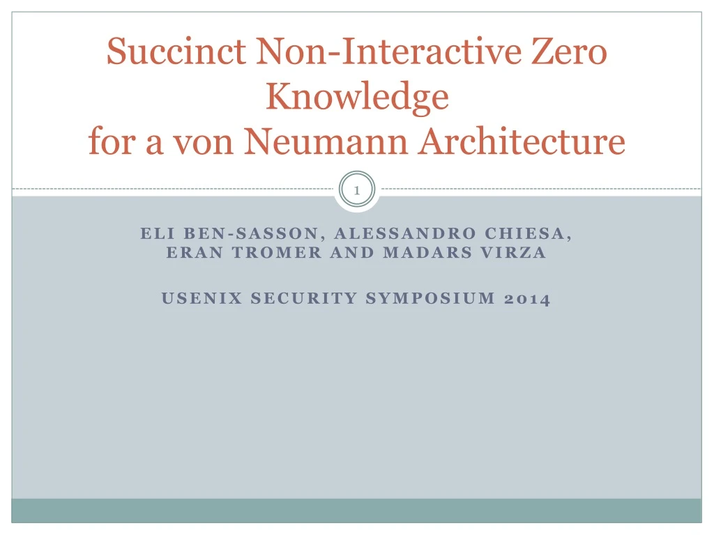 succinct non interactive zero knowledge for a von neumann architecture