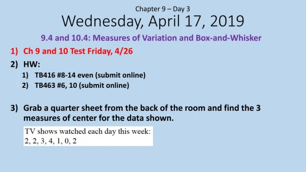 Wednesday , April 17, 2019