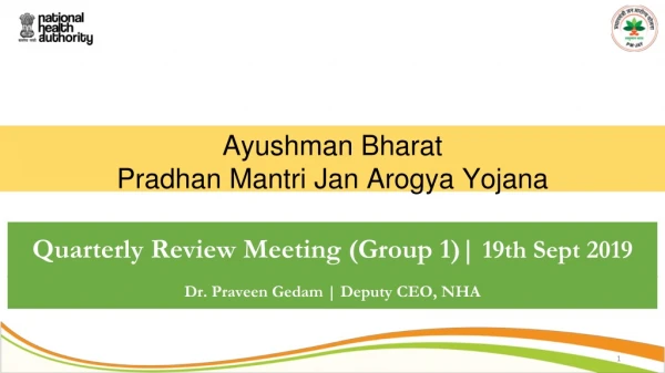 Quarterly Review Meeting (Group 1)| 19th Sept 2019
