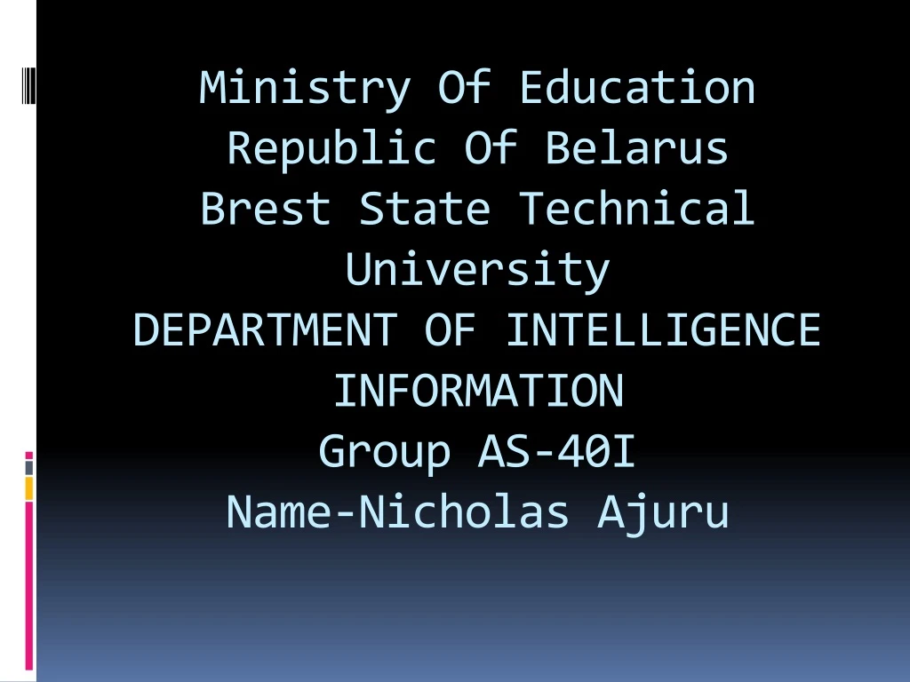 ministry of education republic of belarus brest