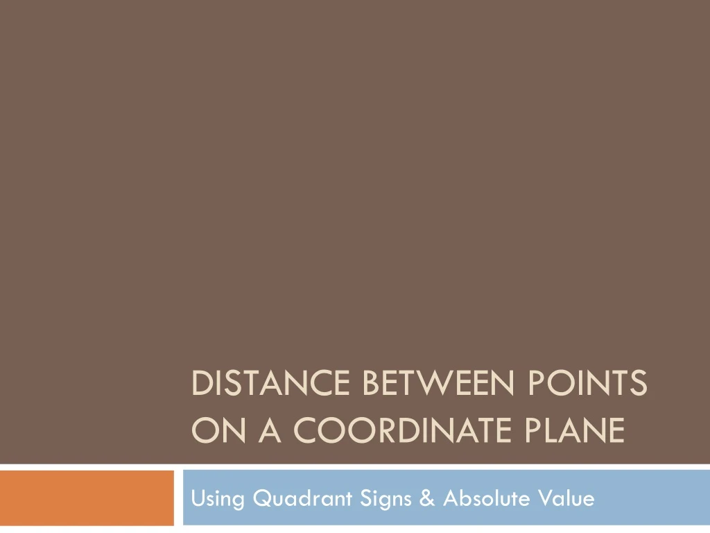 distance between points on a coordinate plane