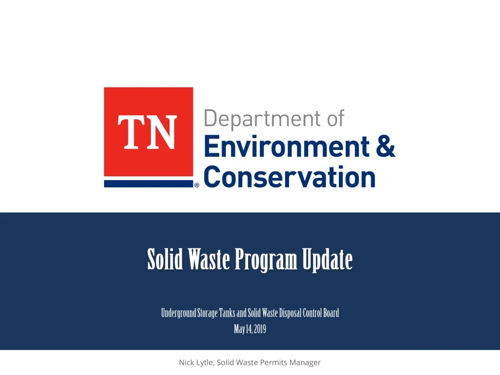 solid waste program update