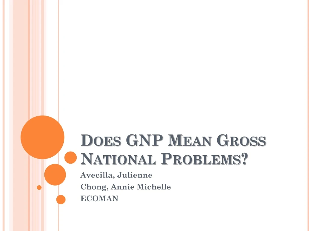 does gnp mean gross national problems