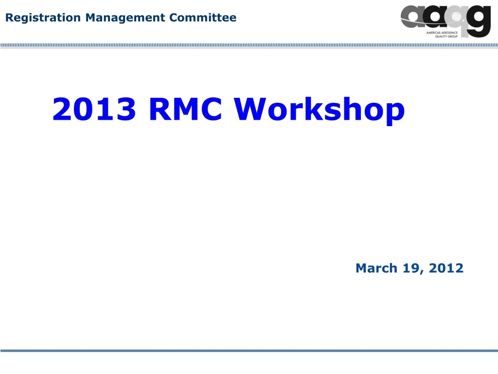 2013 rmc workshop