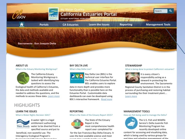 My Water Quality California Estuaries Portal