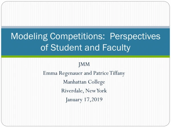Modeling Competitions: Perspectives of Student and Faculty