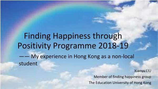 Finding Happiness through Positivity Programme 2018-19