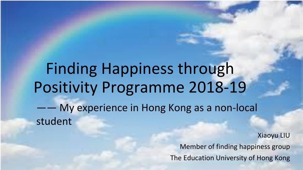 finding happiness through positivity programme 2018 19