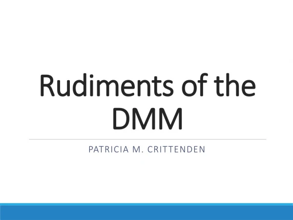 Rudiments of the DMM