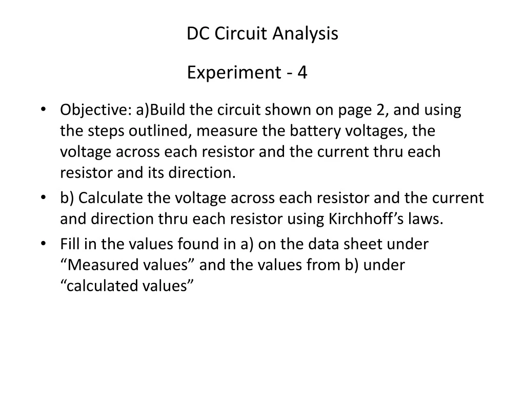 dc circuit analysis