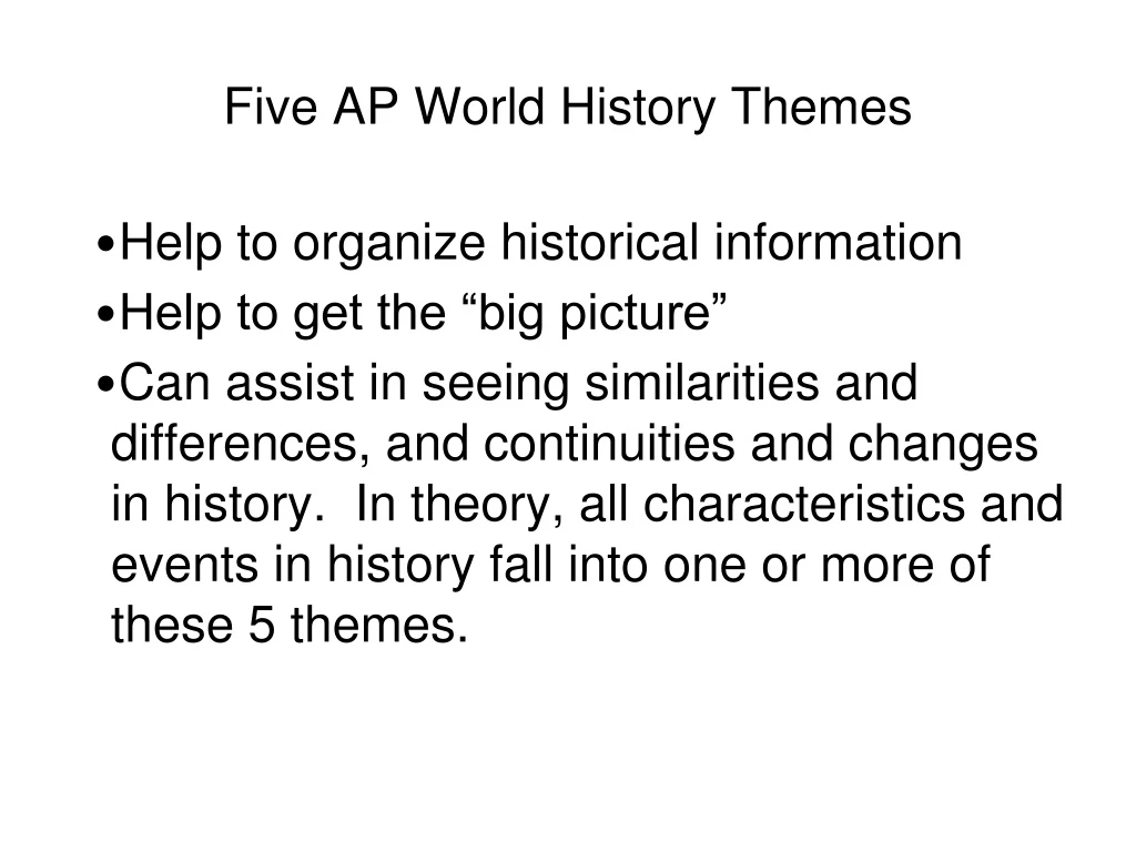 five ap world history themes