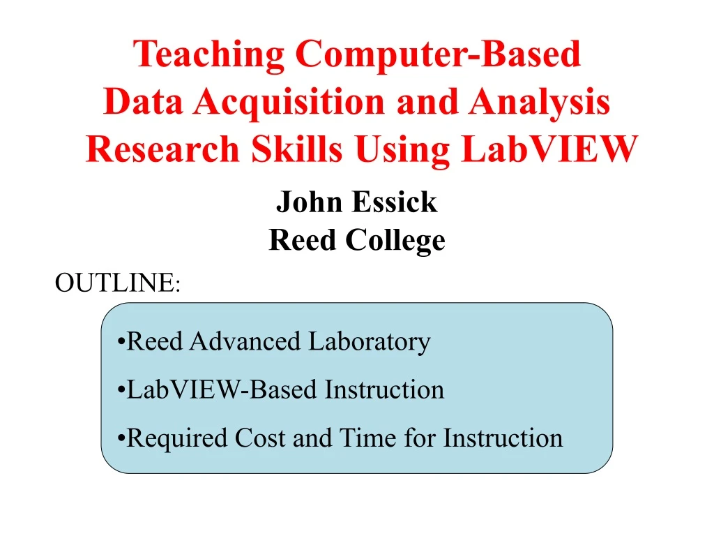 teaching computer based data acquisition