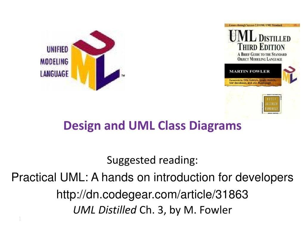 design and uml class diagrams suggested reading