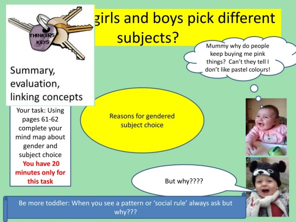 So why do girls and boys pick different subjects?
