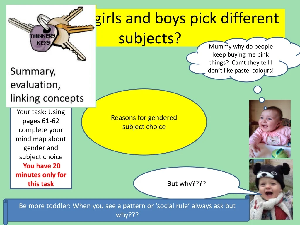 so why do girls and boys pick different subjects