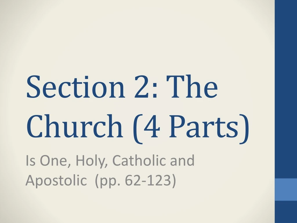 section 2 the church 4 parts