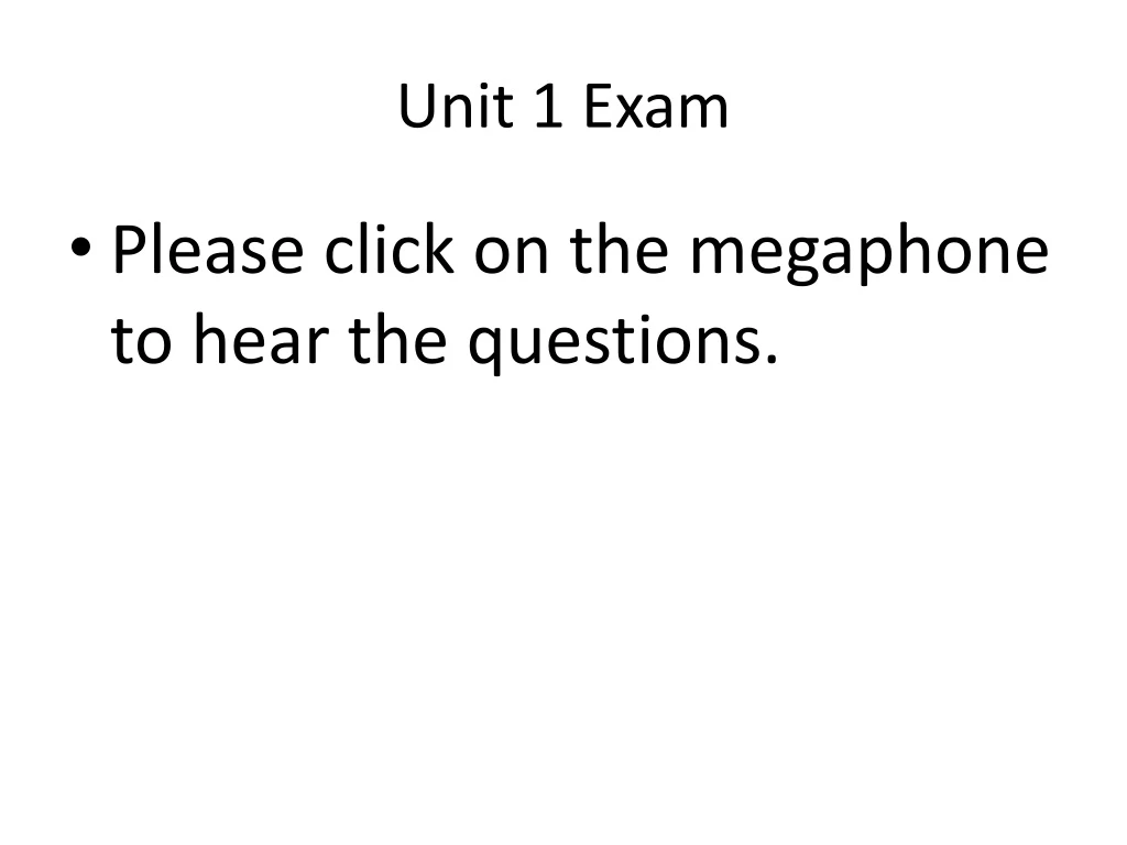 unit 1 exam