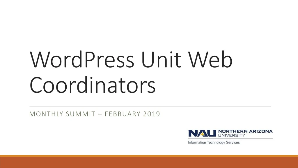wordpress unit web coordinators