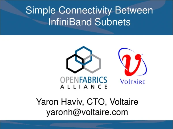 Simple Connectivity Between InfiniBand Subnets