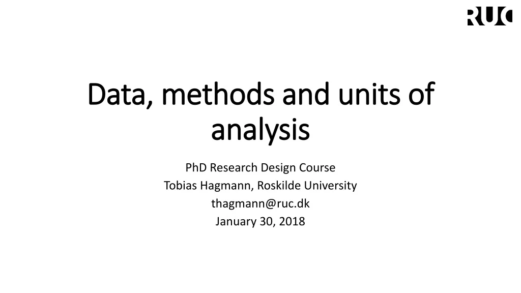 data methods and units of analysis