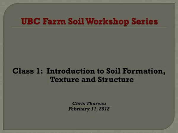 UBC Farm Soil Workshop Series